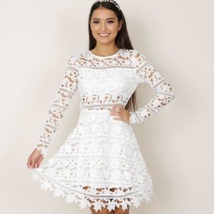 Showpo White Lace Dress